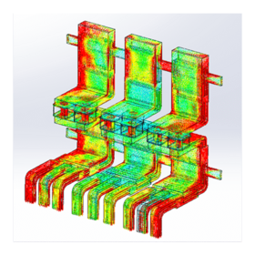 バスバーの熱流体　-電磁界連成解析-